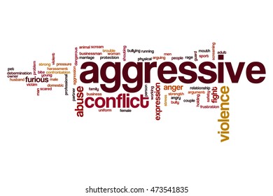 Aggressive word cloud concept