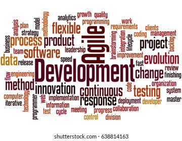 Agile Development, word cloud concept on white background.