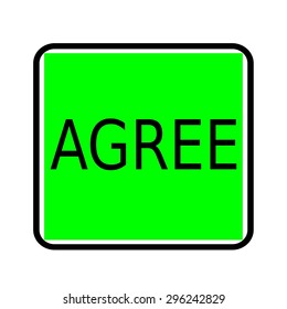  Agree black stamp text on green background