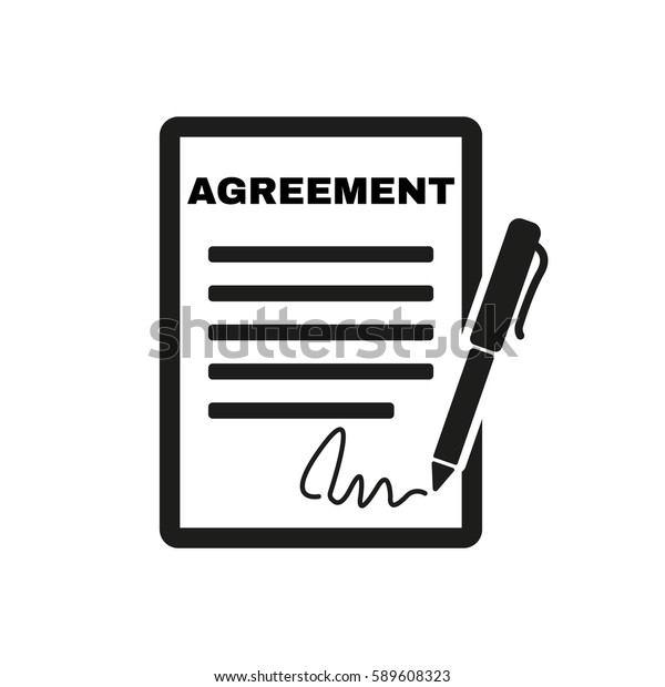 契約アイコン 契約と署名 協定 協定 条約の記号 フラットイラスト のイラスト素材