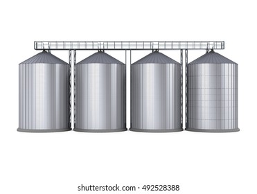 Agricultural Silo Isolated. 3D rendering
