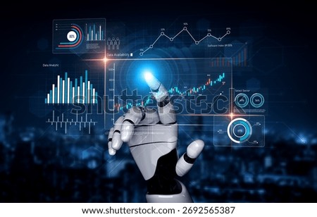 AI analyzing data analytics dashboard, detecting financial patterns, visualizing metrics, and generating insights for business decision-making and performance forecasting. Vouch