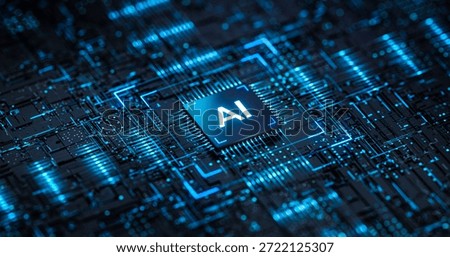 AI - Artificial Intelligence. Big Data and Deep Machine learning Concept. Business Internet Technology. 3D Illustration