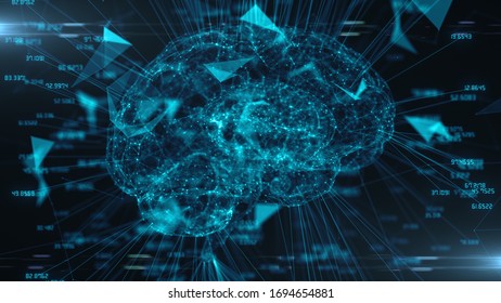 AI Artificial intelligence digital brain bid data deep learning computer machine - 3D illustration render