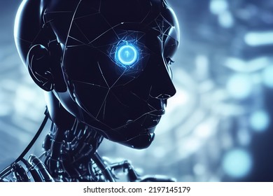 Ai Artificial Intelligence Humanoid Head Information Stock Illustration ...