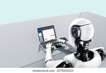 AI artificial intelligence robot using modish computer software