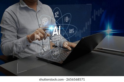 AI - Artificial Intelligence Technology Concept – Machine Learning, Data, Automation, and Neural Networks