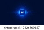 AI Artificial Intelligence Technology with Digital AI Computer Chip Circuit Data System.