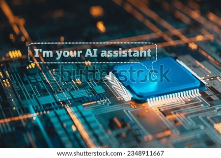 AI Assistant is introducing itself to users, 3d rendering