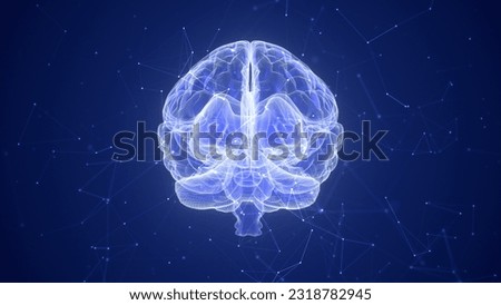 AI brain technology and plexus 3d illustration