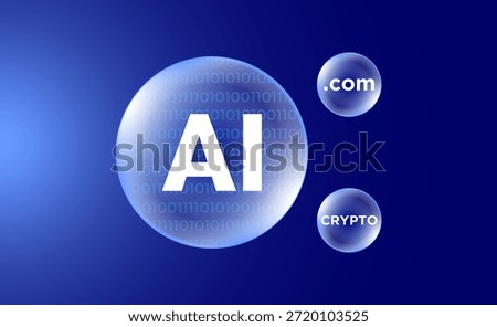 	
AI Bubble Concept, Artificial Intelligence Overhype, Like Dot com, .com and Crypto Market Overvaluation