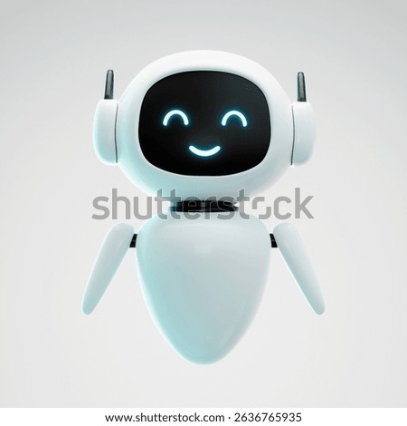 AI chat bot isolated in white background. AI servers technology. Help assistance, artificial intelligence support device, Smart robot character mascot. virtual assistant concept. 3D illustration.