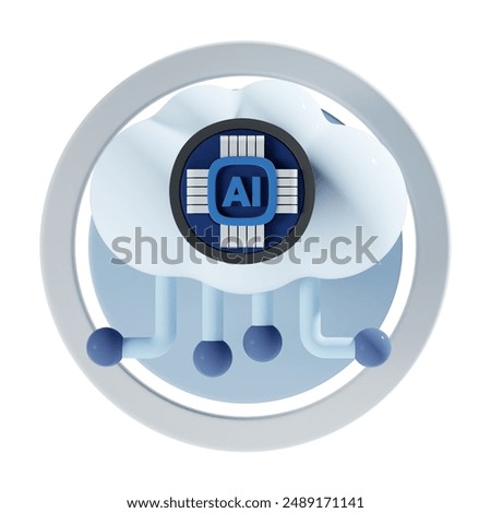 ai cloud 3d icon and illustration