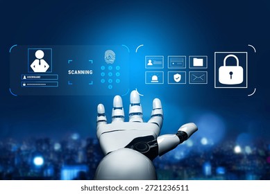 An AI digital security system for user authentication and access control. AI data protection using biometrics and secure login protocols. Motif