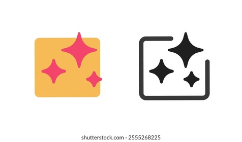 AI generate tool ui software element icon simple graphic design set, enhance improve edit image picture button symbol, magic quality refine filter pictogram sign, optimize interface clip art