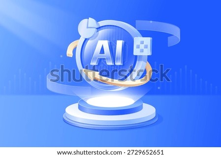AI Intelligent Technology Artificial Intelligence 3D Simulated Material Sensation Vector Illustration