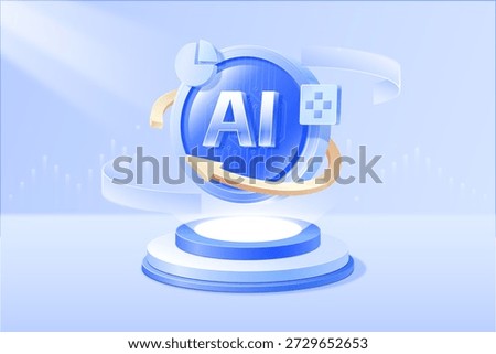 AI Intelligent Technology Artificial Intelligence 3D Simulated Material Sensation Vector Illustration
