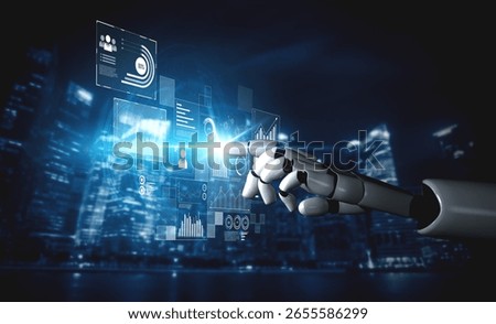 AI interacts with data analytics dashboard, reading trends, improving decisions, and enhancing insights using advanced data analytics capabilities. Vouch