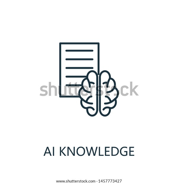 Ai Knowledge Thin Line Icon Creative のイラスト素材