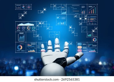 An AI powered big data visualization and business analytics grid. A complex collection of AI charts for comprehensive company reporting. Motif