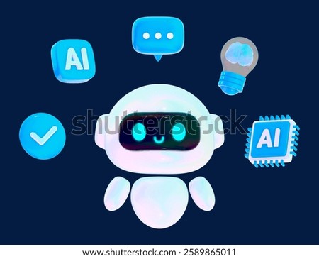 ai, robot, technology, 3d, object