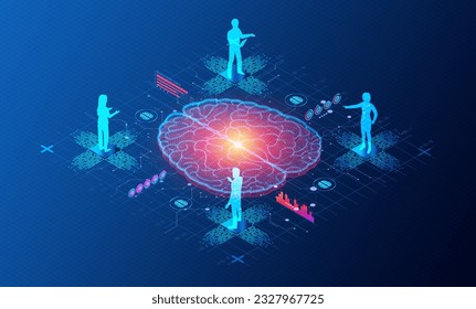 AI as a Service - Cloud-based Delivery Model Offering Access to Artificial Intelligence Tools and Capabilities - 3D Illustration