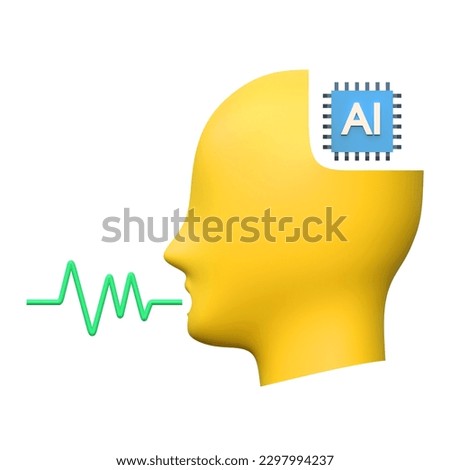 Ai speech generation artificial intelligence icon 3d illustration