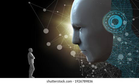 AI(Artificial Intelligence), Artificial General Intelligence (AGI) or deep learning or machine learning concept. 3D illustration.