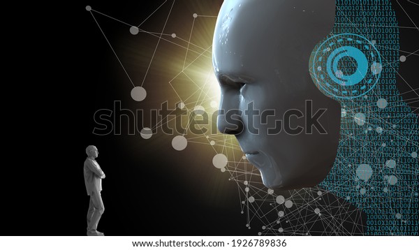 AI(Artificial Intelligence), Artificial General Intelligence (AGI) or deep learning or machine learning concept. 3D illustration.