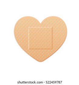 Aid Band Plaster Strip Medical Patch Heart. Illustration