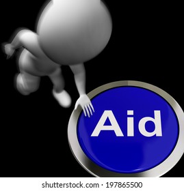 Aid Pressed Showing Help Support Or Treatment