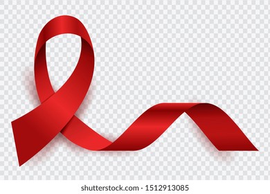 Aids red ribbon. World aids day isolated symbol