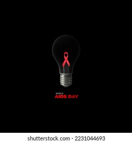  AIDS ribbon sign in 3d lights, it's represent World Aid's Day. 3d illustration. - Powered by Shutterstock