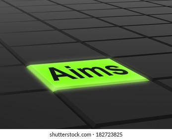 Aims Button Showing Targeting Purpose And Aspiration