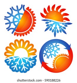Air conditioning symbol set illustration Business