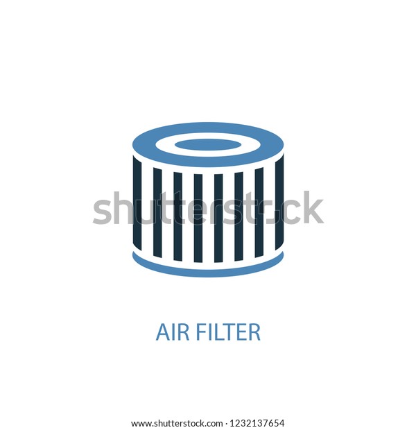 air filter concept 2 colored\
icon. Simple blue element illustration. air filter concept symbol\
design from Car service set. Can be used for web and mobile\
UI/UX