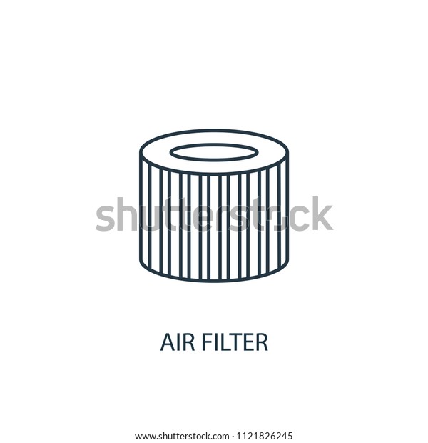 air filter concept line icon. Simple\
element illustration. air filter concept outline symbol design from\
car service set. Can be used for web and mobile\
UI/UX