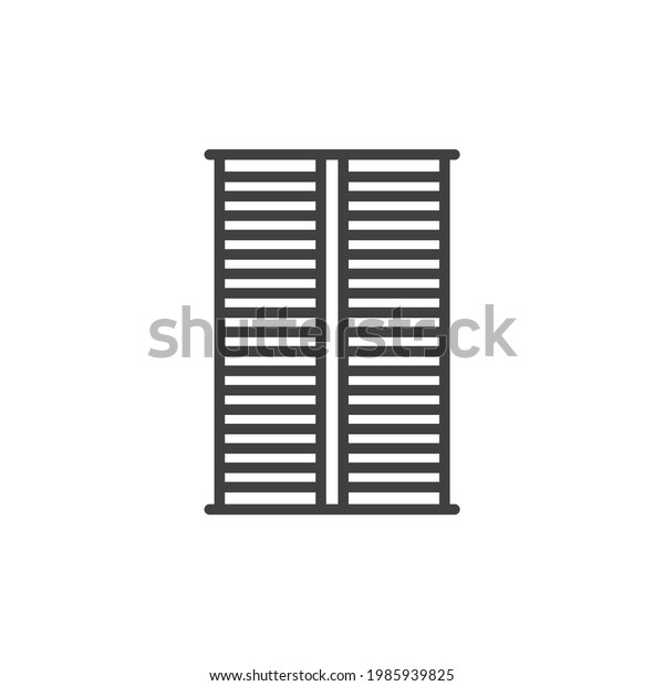 Air filter icon. A simple linear image of a\
filter for cleaning the air in a car. Division into two sections.\
Isolated on pure white\
background.