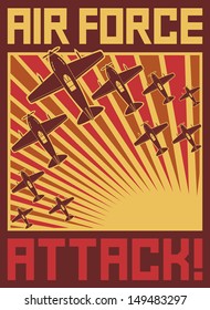 Air Force Attack Poster (old Planes, World War II Design)