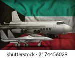 air forces on the Kuwait flag background. Kuwait air forces concept. 3d Illustration