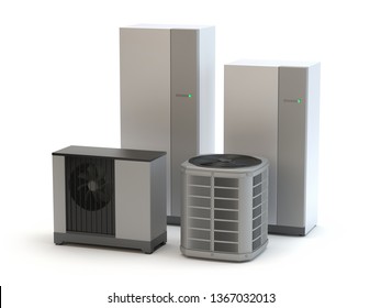 Air Heat Pumps System, 3d Illustration