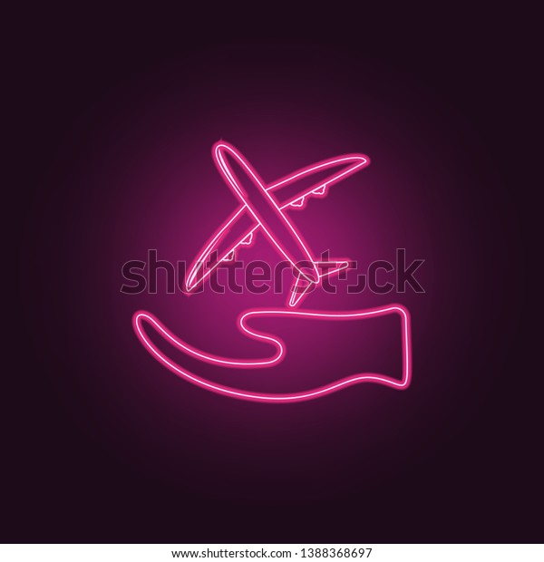 air insurance icon. Elements of insurance in\
neon style icons. Simple icon for websites, web design, mobile app,\
info graphics