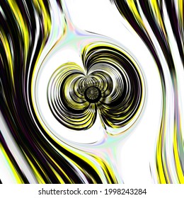 Air Turbulence From Wind Tunnel Experimental Design Contours In Vortex In Yellow Grey White And Black 