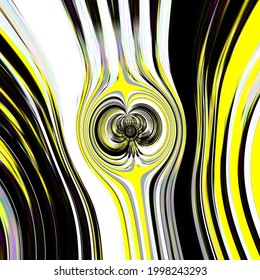 Air Turbulence From Wind Tunnel Experimental Design Contours In Vortex In Yellow Grey White And Black 