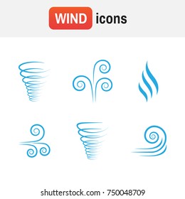 air wave . Illustration of wind icon collection