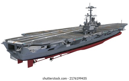 Aircraft Carrier Military Warship, Navy 3D Rendering Ship