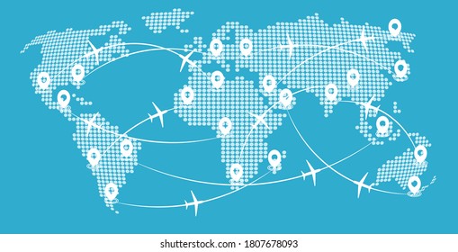 Airline Routes On World Map Flights Stock Illustration 1807678093 ...