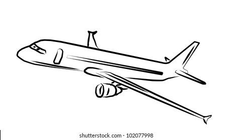 Airplane Art On White Stock Illustration 102077998 | Shutterstock