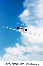 Airplane and clouds