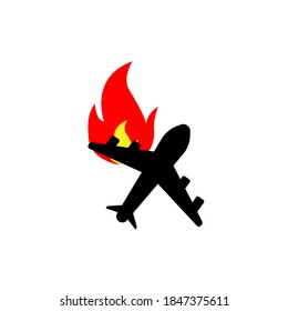 Airplane Crash Icon. Style Is Flat Symbol,